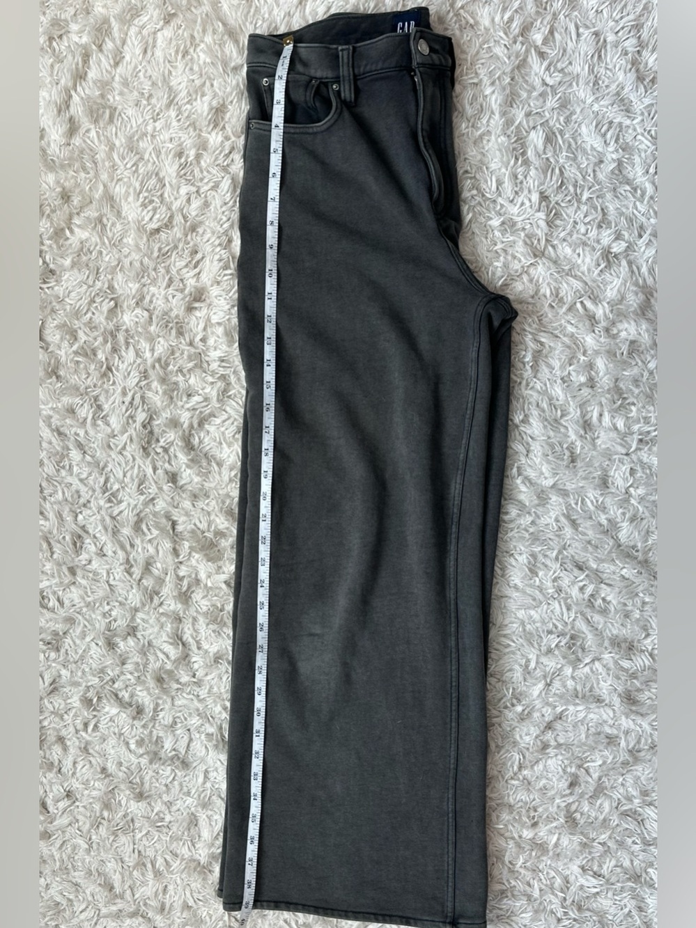GAP Dark Grey Heavyweight French Terry Wide-Leg Sweatpant Jeans | SIZE S - Picture 6 of 9